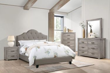 Brand New Grey 4pc Queen Bedroom Set (Available in California & Eastern King)