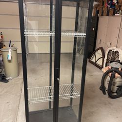 IKEA Milsbo Tall Glass Cabinet. Set Up For Plants.(Black)  $150 