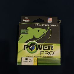 Power pro hi-viz yellow braided fishing line 20lbs, 300yds