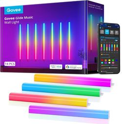 14 PCS Govee Glide RGBIC Wall Lights Music Works with Alexa and Google Assistant Smart LED