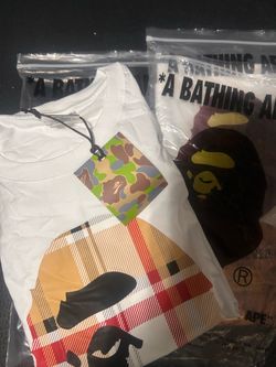 Bape x Burberry tee size small in white