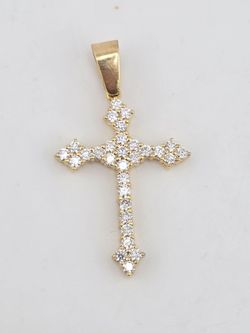 14k gold 0.90ctw vs diamond cross