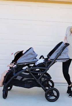 Contours Double Stroller Gray and Black
