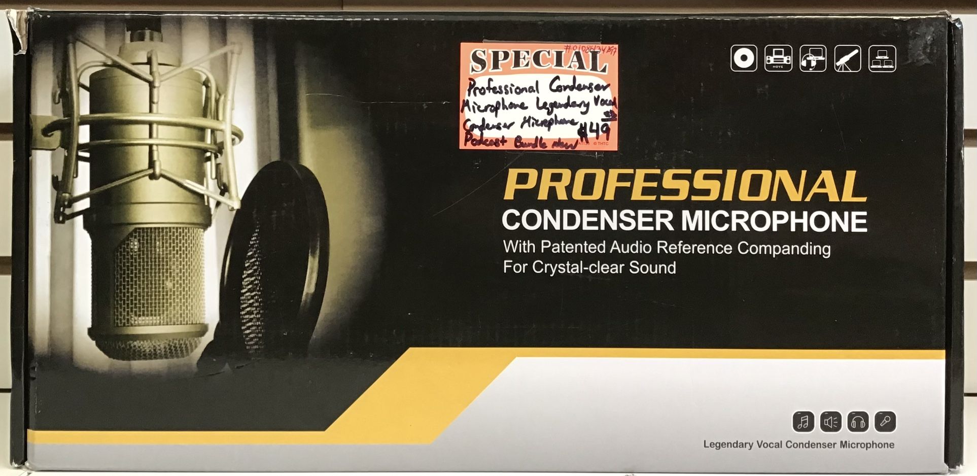 Professional Condenser Microphone Legendary Vocal Condenser Microphone Podcast Bundle New