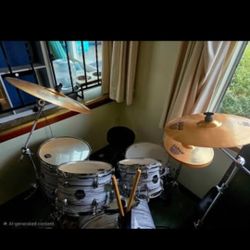 Mapex Venus Set With Sabian B8X Cymbal Kit, Tama Dbl Bass Pedal, Latin Percussion Click High Hat Tambo