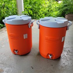 Orange Rubbermaid Drink Coolers 