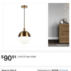 Brass Pendant New In Box 