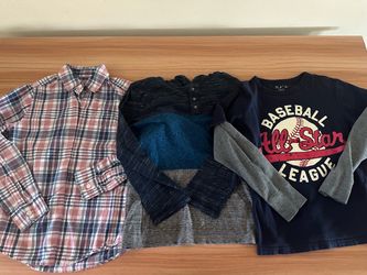 Boys Long Sleeve Shirts Bundle – 3 Pieces (7-8)
