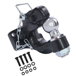TOWKING 8-Ton Pintle Hitch Receiver With 2" Ball, Hook, Combination, 16,000 lbs