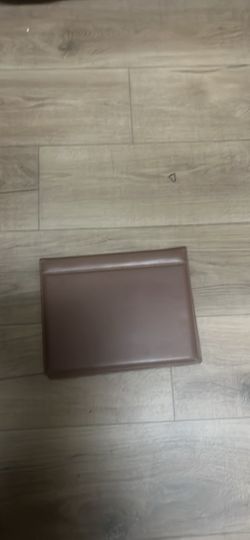 brown leather envelope clutch bag