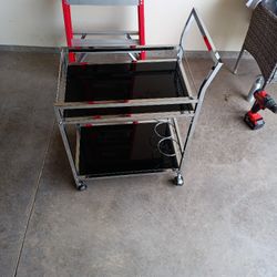 Wide Bar Cart in Chrome for the Living room, dining room and kitchen