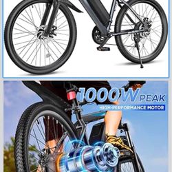 Electric Mountain Bike - 1000W Peak Motor, 21-Speed