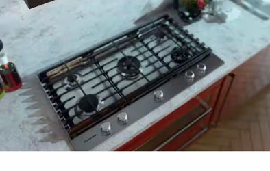 KitchenAid 36 in. Gas Cooktop in Stainless Steel with 5 Burners Including Professional Dual Tier, Torch and Simmer Burners