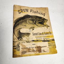 Vintage Spin Fishing with Dupont Nylon Monofilament Pamphlet Booklet Sunset Line