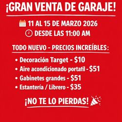 Big Garage Sale Starting Today 11 March To 15 March 