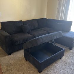 Brand New Super Plush Comfy Corduroy Sectional Set 