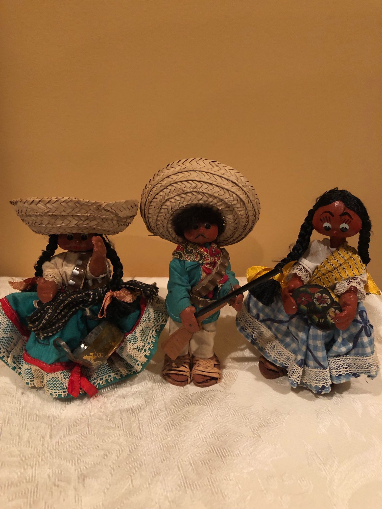 Three Vintage Dolls From Mexico