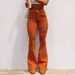 Orange Flared Pants