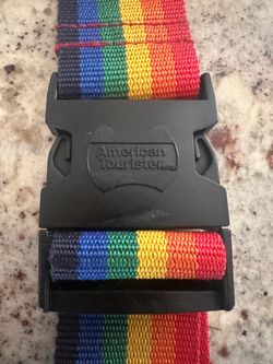 Vintage American Tourister Rainbow Luggage Strap