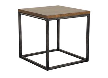 2 brand new  Industrial Wood Top Metal Frame End Table