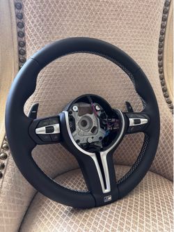 BMW m3 m4 Leather steering wheel white stitching