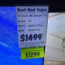 77" LG 4K Smart TV 2160P SKU5841