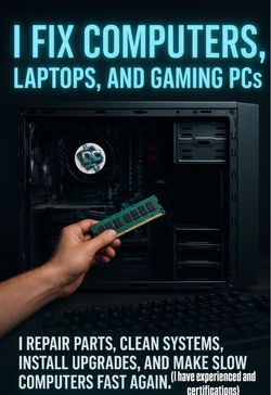💻 PC acting slow or not working right?  DC Tech can help! We fix gaming PCs, office PCs, and more.