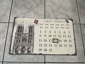 Metal Vintage Looking Calendar 
