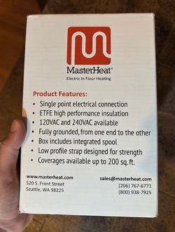 50 Sq Ft Radiant Floor Heating Wire (120V) – New – Tile / Bathroom Heat