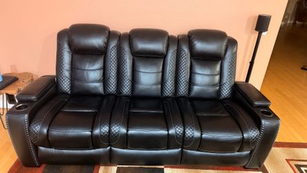 Leather Reclining Sofa