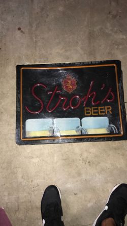 Strohs beer old sign