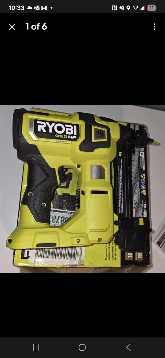 Ryobi One+ HP 18v Brushless Brad Nailer Tool Only (P322)