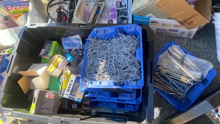 Boxes of nails and screws