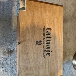 Tatuaje | Wood Cigar Box Empty Excellent Clasp Lid trinket box, treasure chest Katy