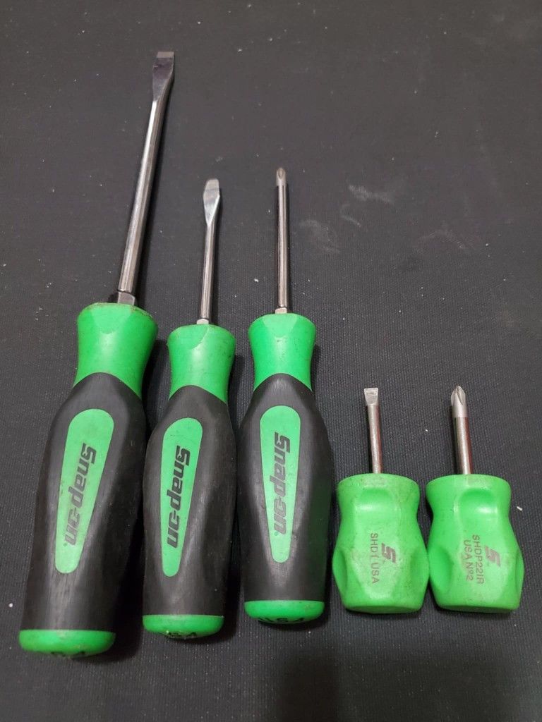 Snap➖On usa tools🔎 5pc Green instinct soft grip conbination screwdriver!✅