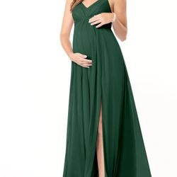 Bridesmaid Dress In Dark Green (Maternity)