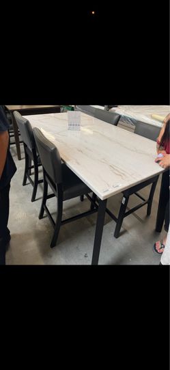 Marble Dining Room Table with chairs
