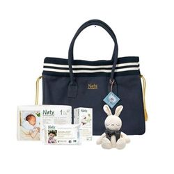 Naty Organic Nappy Bag, Diaper Bag, Blue/White