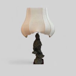 RARE Heavy Cast Iron Vintage Buddha Lamp 