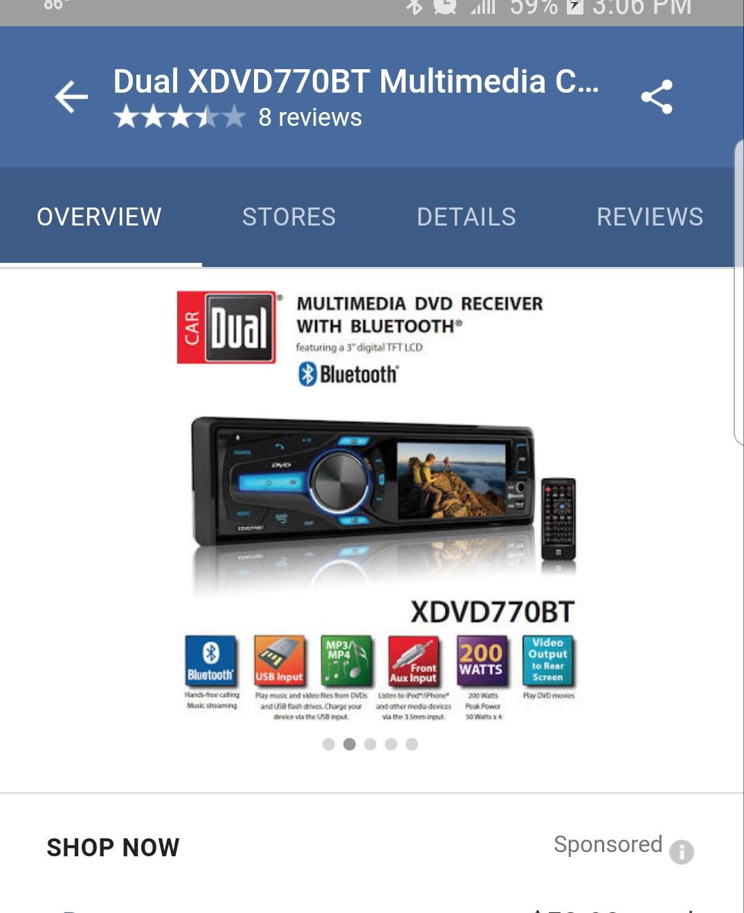 Dual XDVD770BT Multimedia CD/DVD Receiver with Bluetooth