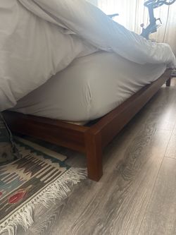 Cb2 King acacia bed frame