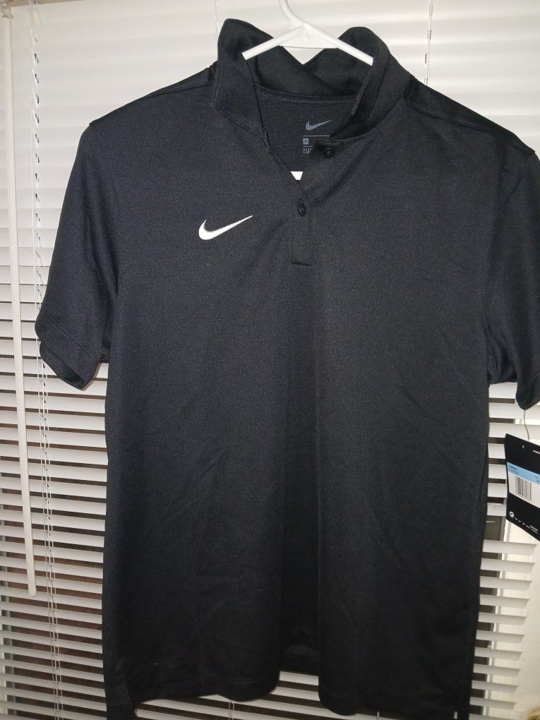 Brand New Women's Nike Black Polo Shirt Size M