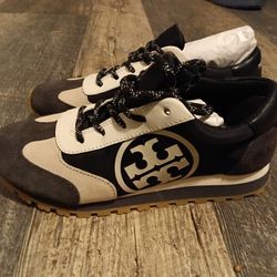 Tory Burch Youth Sneakers – Black / Tan / Gum Sole (New)