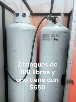 2 100 pound steel propane tank