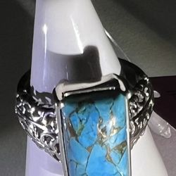 Chestnut, Brine, Turquoise Solitaire Ring