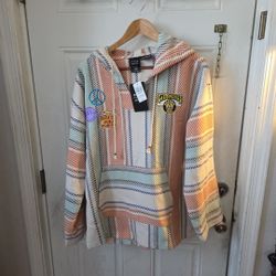 Disney's Pixar Cars Fillmore Icons Woven Rug Hoodie Hippie Unisex M NWT(AQ)