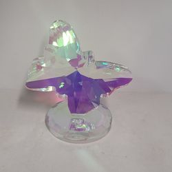 Beautiful Irradesant Crystal Butterfly Figurine 