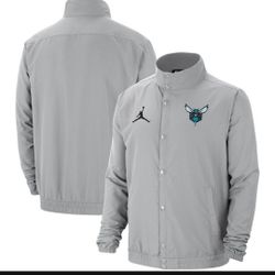 Jordan Brand*Charlotte Hornets-Cool Gray-Snap Jacket-Brand New Sz.M Adult-Dm If Interested 