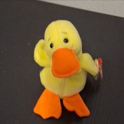 The Ty Beanie Babies Quackers Yellow Duck Beanbag Plush with Tag from 1994