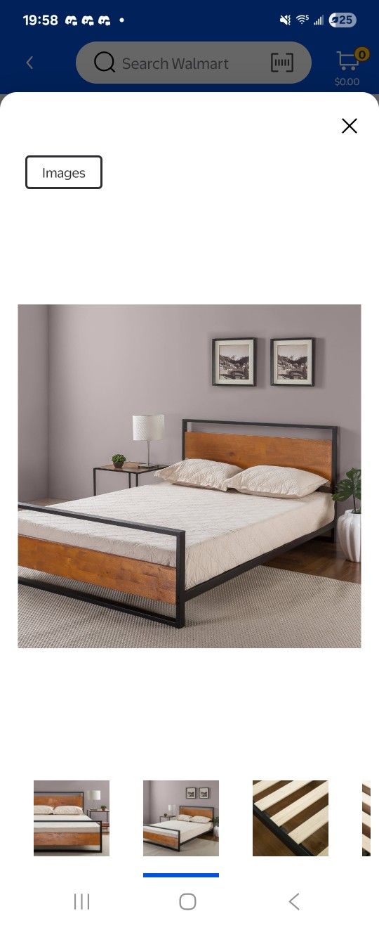 King Platform Bed Frame + Mattress
